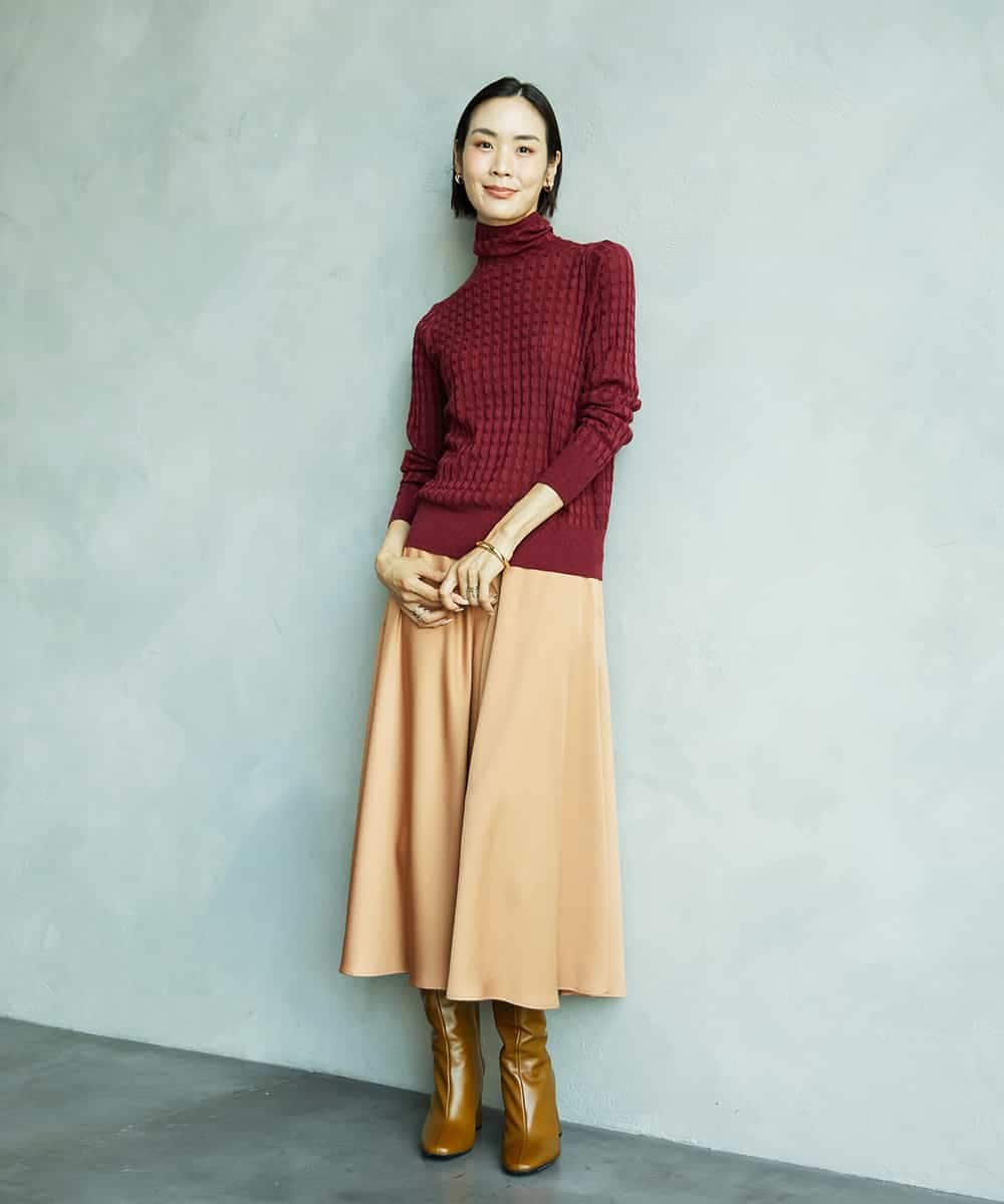 FMHAD43240 MICHEL KLEIN(ミッシェルクラン) サテンマーメードスカート オレンジ