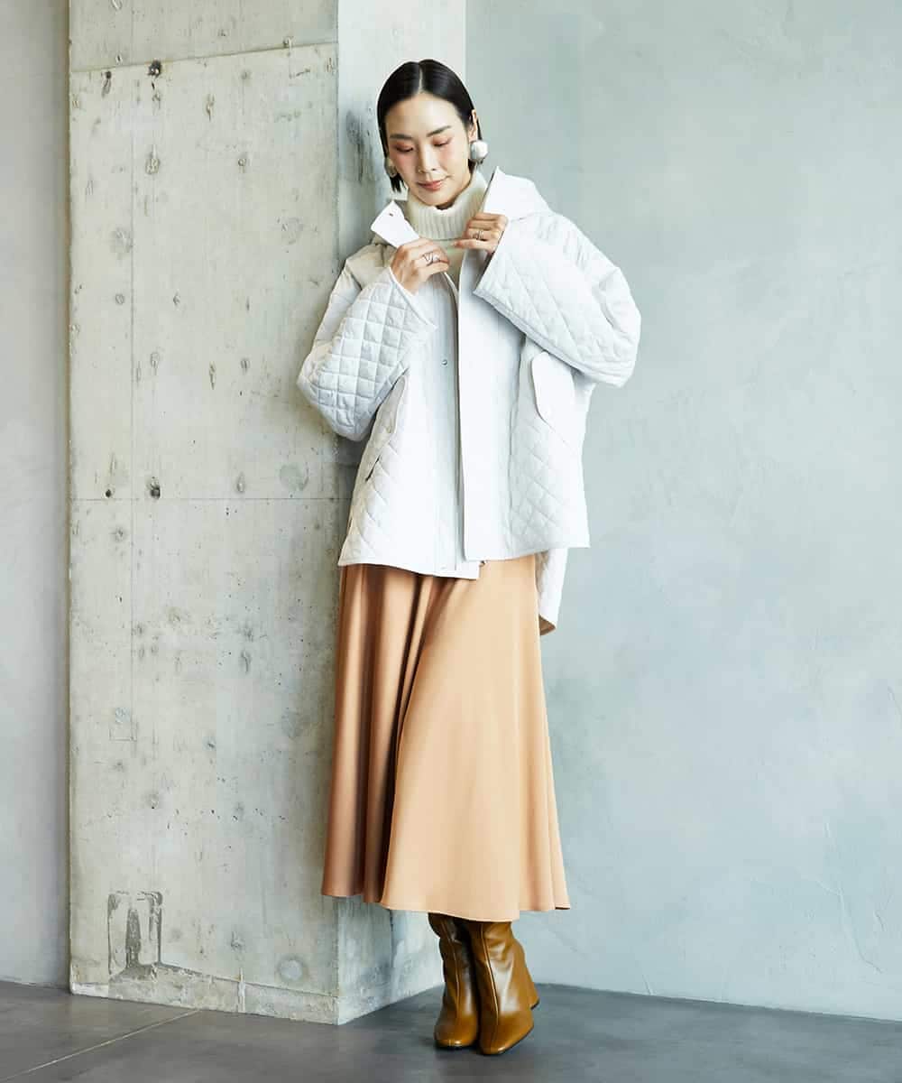 FMHAD43240 MICHEL KLEIN(ミッシェルクラン) サテンマーメードスカート オレンジ