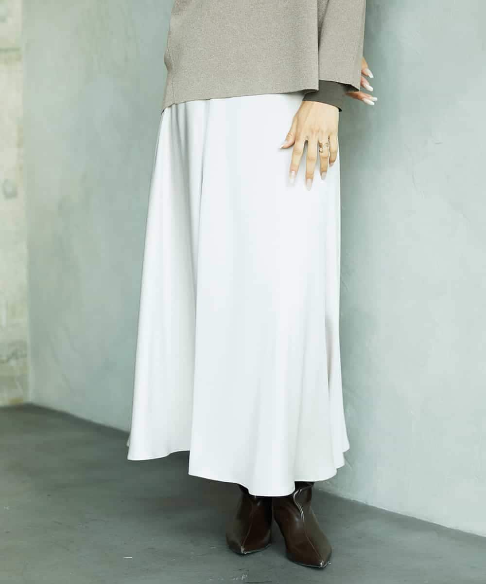 FMHAD43240 MICHEL KLEIN(ミッシェルクラン) サテンマーメードスカート オレンジ