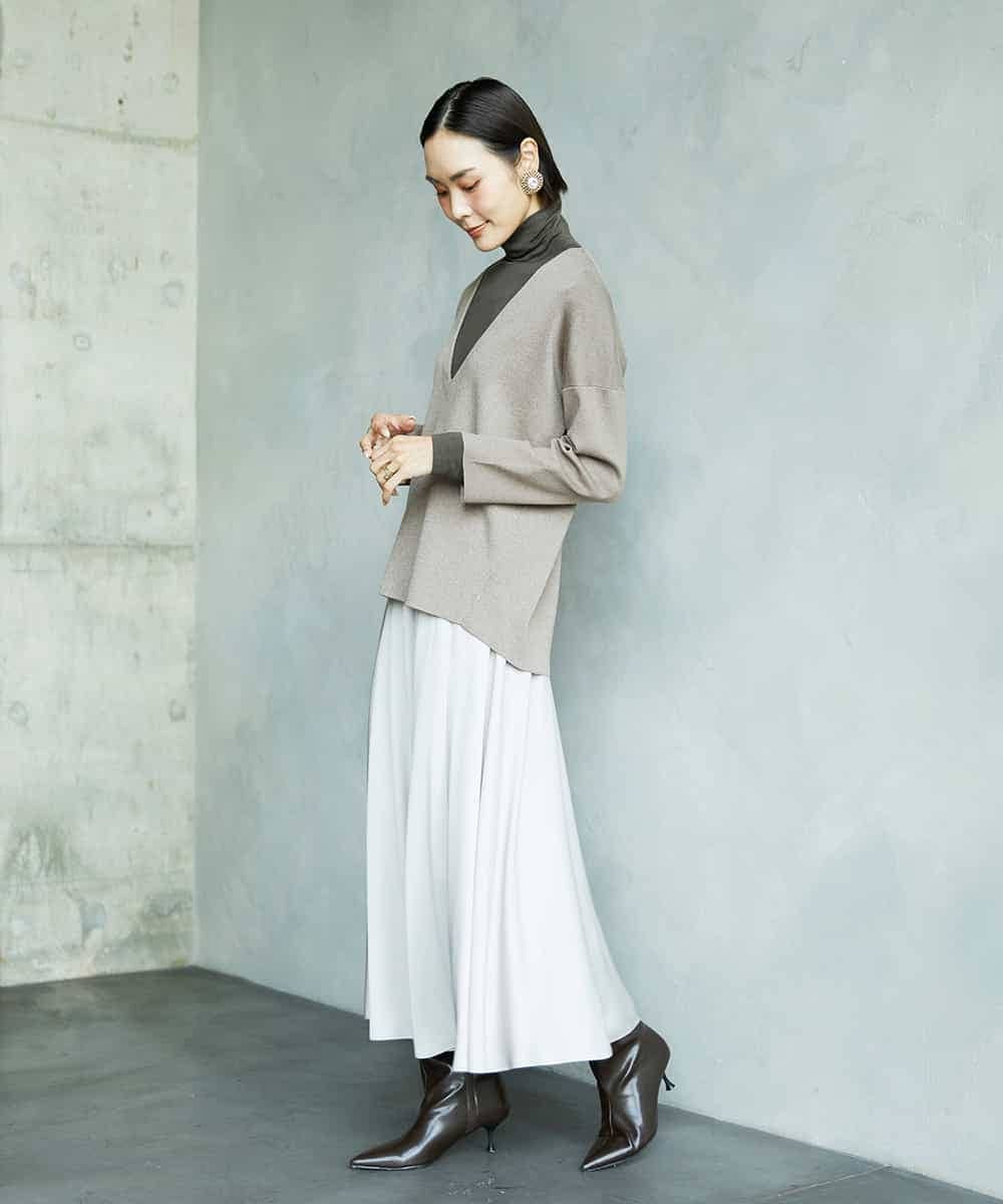 FMHAD43240 MICHEL KLEIN(ミッシェルクラン) サテンマーメードスカート オレンジ