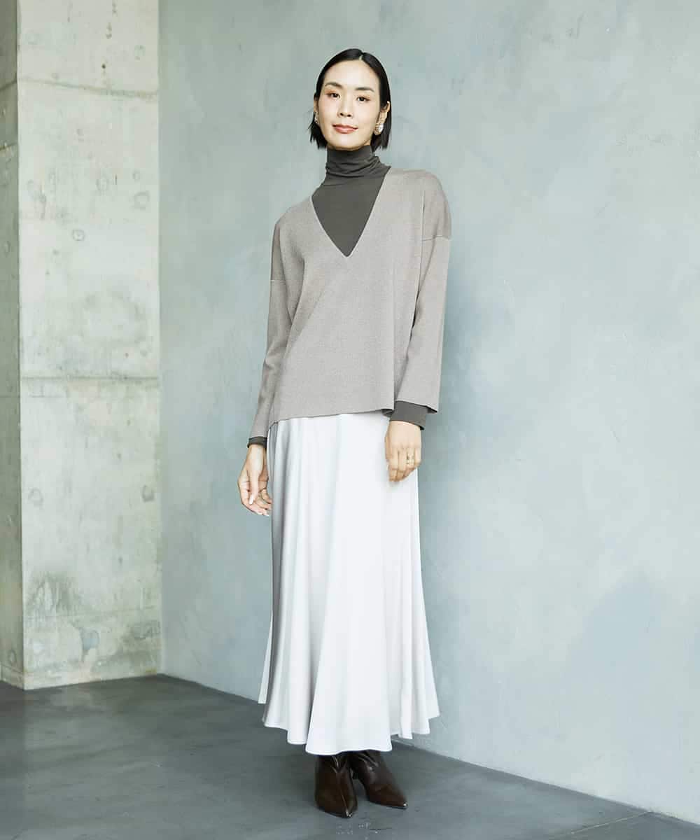 FMHAD43240 MICHEL KLEIN(ミッシェルクラン) サテンマーメードスカート オレンジ