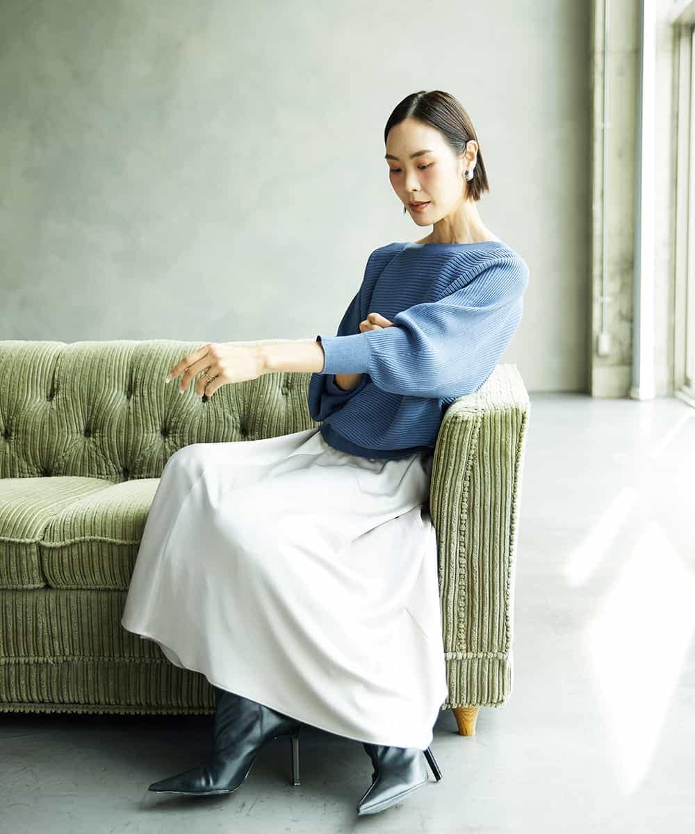 FMHAD43240 MICHEL KLEIN(ミッシェルクラン) サテンマーメードスカート オレンジ