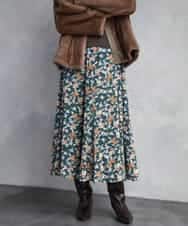 FMHAD50330 MICHEL KLEIN(ミッシェルクラン) ヴィンテージフラワースカート グリーン