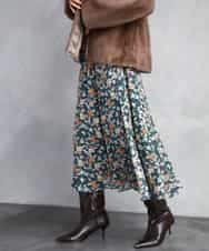 FMHAD50330 MICHEL KLEIN(ミッシェルクラン) ヴィンテージフラワースカート グリーン