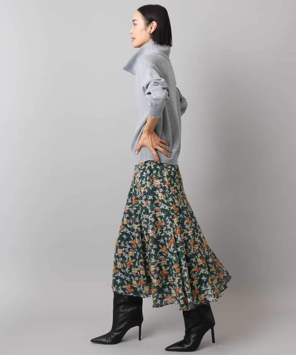 FMHAD50330 MICHEL KLEIN(ミッシェルクラン) ヴィンテージフラワースカート グリーン