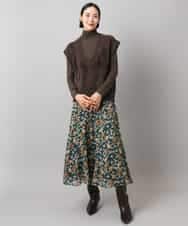 FMHAD50330 MICHEL KLEIN(ミッシェルクラン) ヴィンテージフラワースカート グリーン