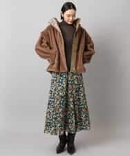 FMHAD50330 MICHEL KLEIN(ミッシェルクラン) ヴィンテージフラワースカート グリーン