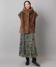 FMHAD50330 MICHEL KLEIN(ミッシェルクラン) ヴィンテージフラワースカート グリーン