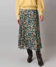 FMHAD50330 MICHEL KLEIN(ミッシェルクラン) ヴィンテージフラワースカート グリーン