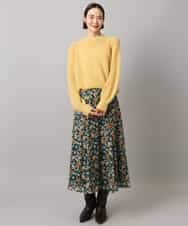 FMHAD50330 MICHEL KLEIN(ミッシェルクラン) ヴィンテージフラワースカート グリーン