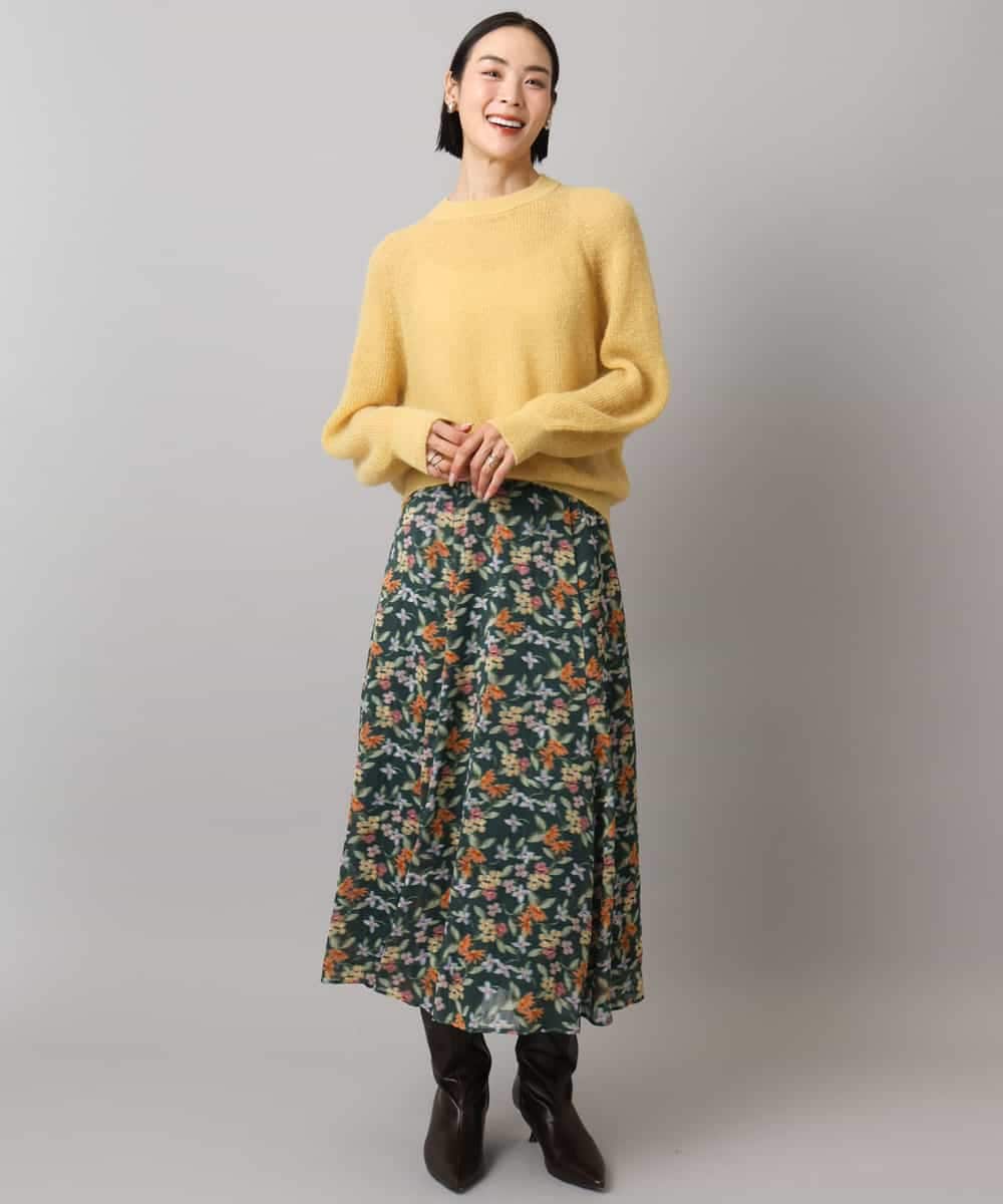 FMHAD50330 MICHEL KLEIN(ミッシェルクラン) ヴィンテージフラワースカート グリーン