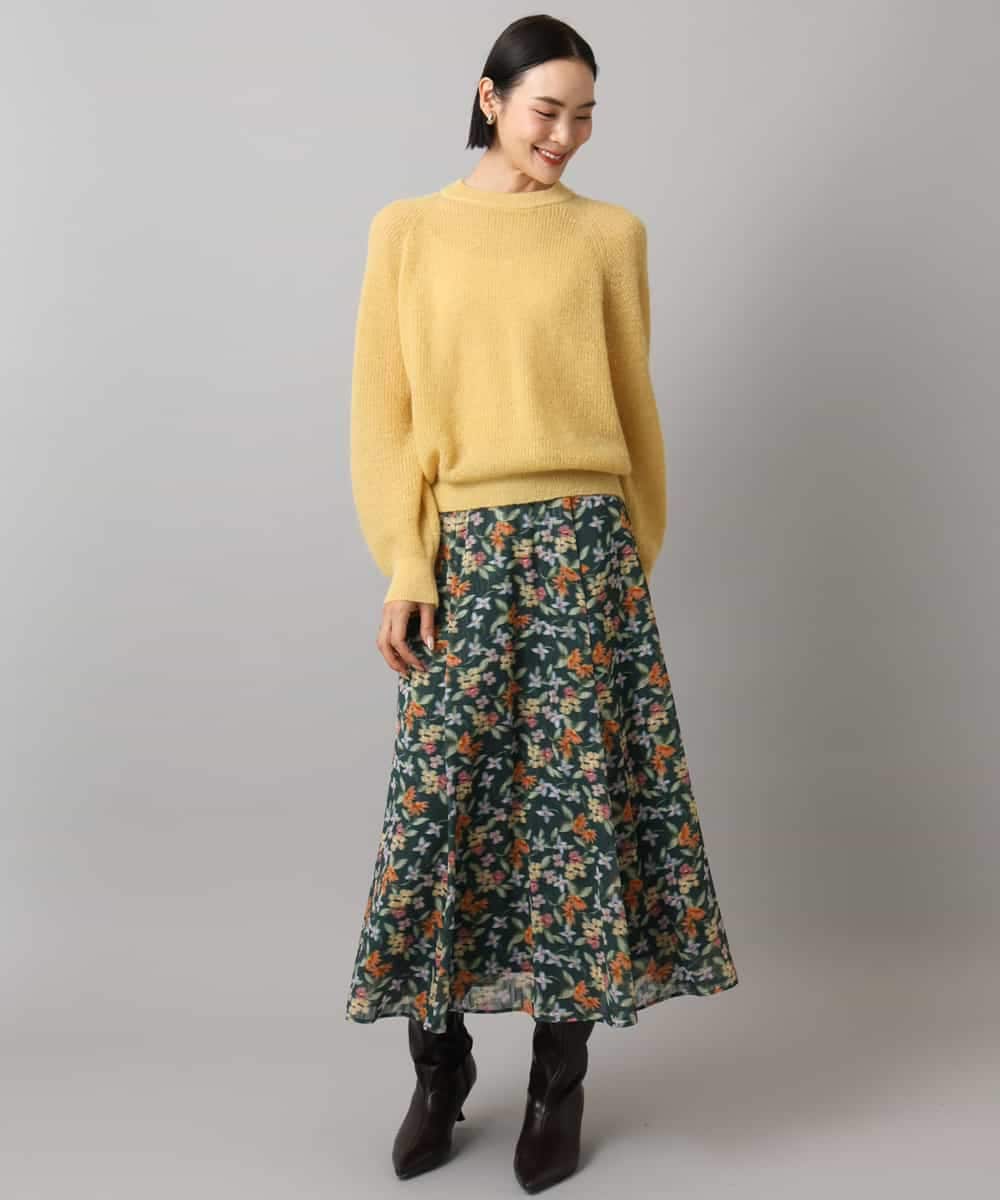 FMHAD50330 MICHEL KLEIN(ミッシェルクラン) ヴィンテージフラワースカート グリーン