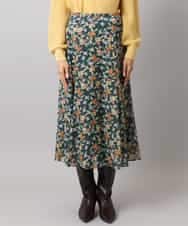 FMHAD50330 MICHEL KLEIN(ミッシェルクラン) ヴィンテージフラワースカート グリーン