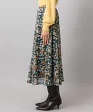 FMHAD50330 MICHEL KLEIN(ミッシェルクラン) ヴィンテージフラワースカート グリーン