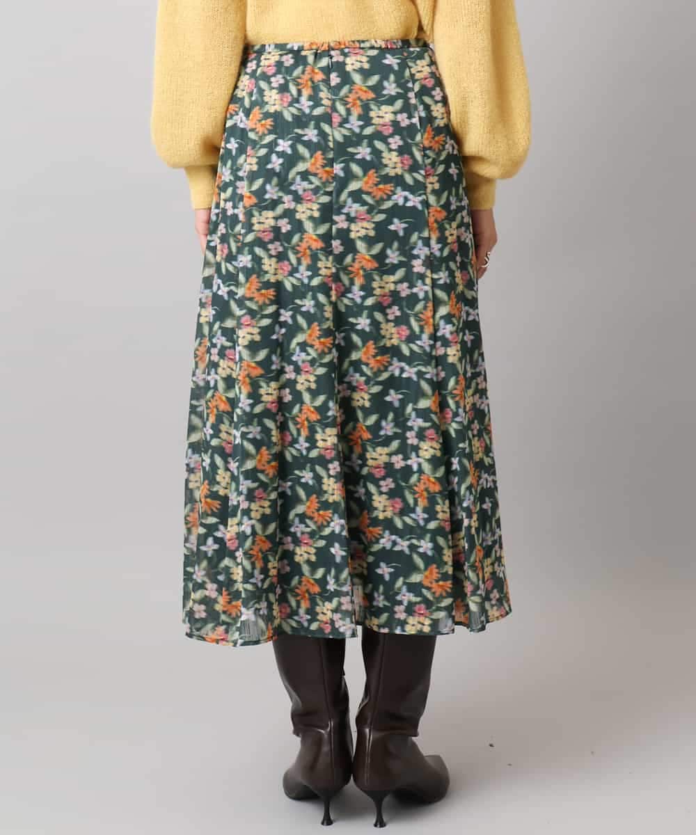 FMHAD50330 MICHEL KLEIN(ミッシェルクラン) ヴィンテージフラワースカート グリーン