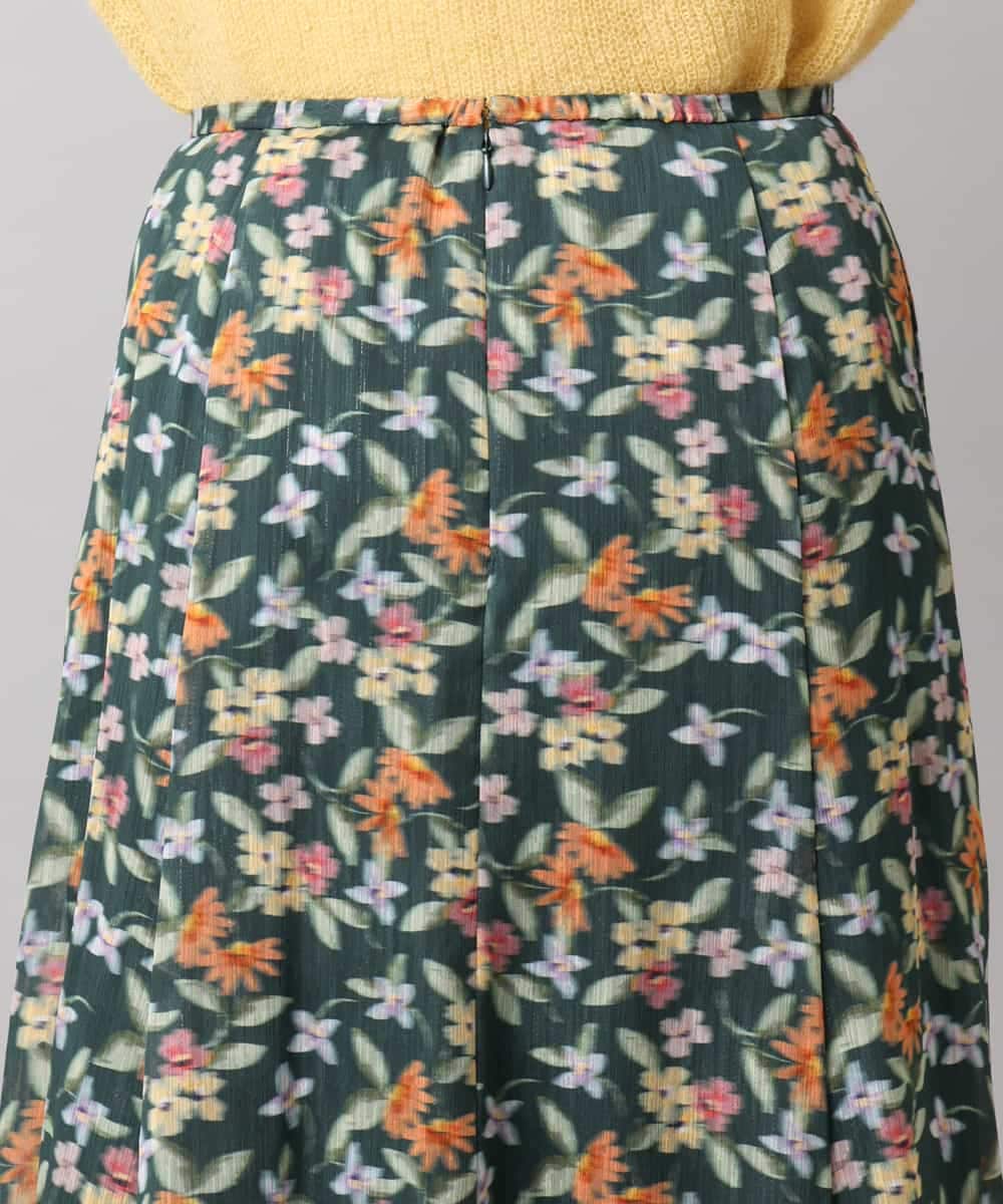 FMHAD50330 MICHEL KLEIN(ミッシェルクラン) ヴィンテージフラワースカート グリーン