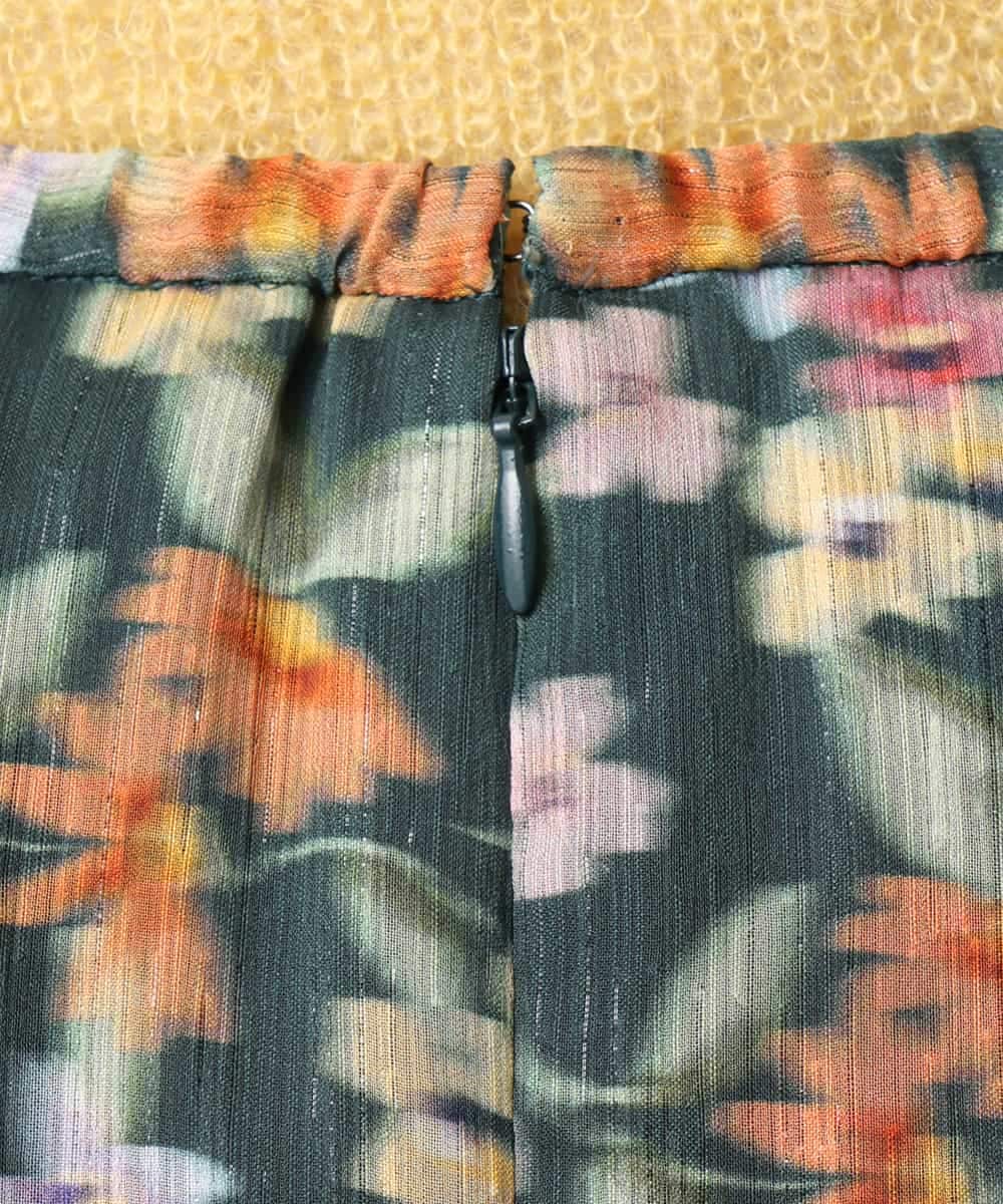 FMHAD50330 MICHEL KLEIN(ミッシェルクラン) ヴィンテージフラワースカート グリーン