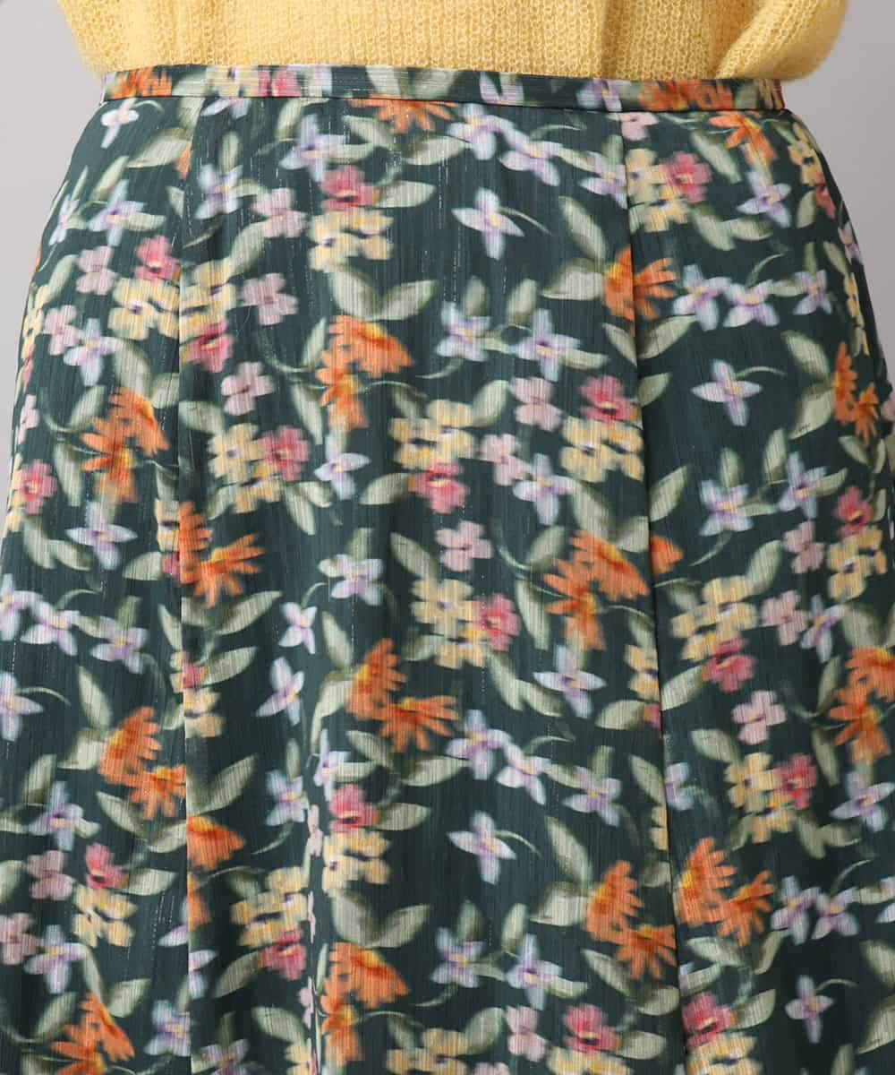 FMHAD50330 MICHEL KLEIN(ミッシェルクラン) ヴィンテージフラワースカート グリーン