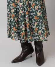 FMHAD50330 MICHEL KLEIN(ミッシェルクラン) ヴィンテージフラワースカート グリーン