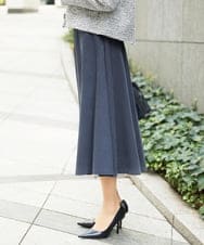 FMHAD51270 MICHEL KLEIN(ミッシェルクラン) ヴィンテージツイルフレアースカート ライトブルー