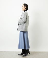 FMHAD51270 MICHEL KLEIN(ミッシェルクラン) ヴィンテージツイルフレアースカート ライトブルー