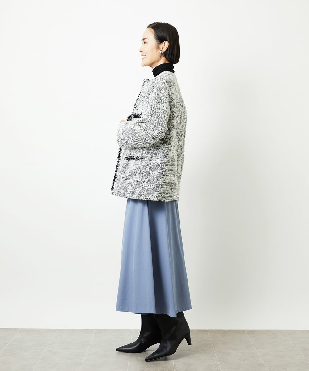 FMHAD51270 MICHEL KLEIN(ミッシェルクラン) ヴィンテージツイルフレアースカート ライトブルー