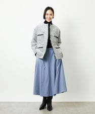 FMHAD51270 MICHEL KLEIN(ミッシェルクラン) ヴィンテージツイルフレアースカート ライトブルー