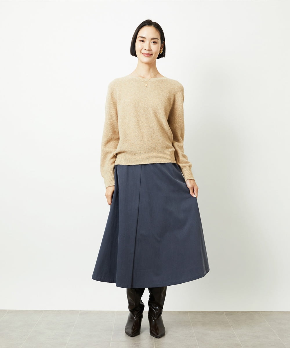 FMHAD51270 MICHEL KLEIN(ミッシェルクラン) ヴィンテージツイルフレアースカート ライトブルー