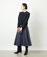 FMHAD51270 MICHEL KLEIN(ミッシェルクラン) ヴィンテージツイルフレアースカート ライトブルー