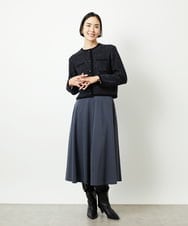 FMHAD51270 MICHEL KLEIN(ミッシェルクラン) ヴィンテージツイルフレアースカート ライトブルー