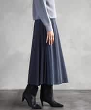 FMHAD51270 MICHEL KLEIN(ミッシェルクラン) ヴィンテージツイルフレアースカート ライトブルー