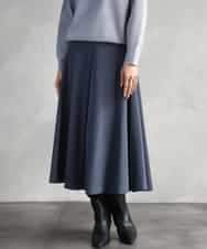FMHAD51270 MICHEL KLEIN(ミッシェルクラン) ヴィンテージツイルフレアースカート ライトブルー