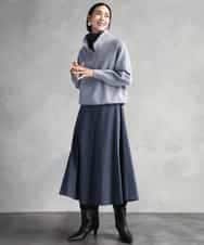 FMHAD51270 MICHEL KLEIN(ミッシェルクラン) ヴィンテージツイルフレアースカート ライトブルー