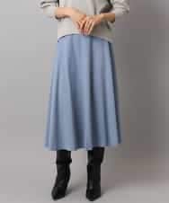 FMHAD51270 MICHEL KLEIN(ミッシェルクラン) ヴィンテージツイルフレアースカート ライトブルー