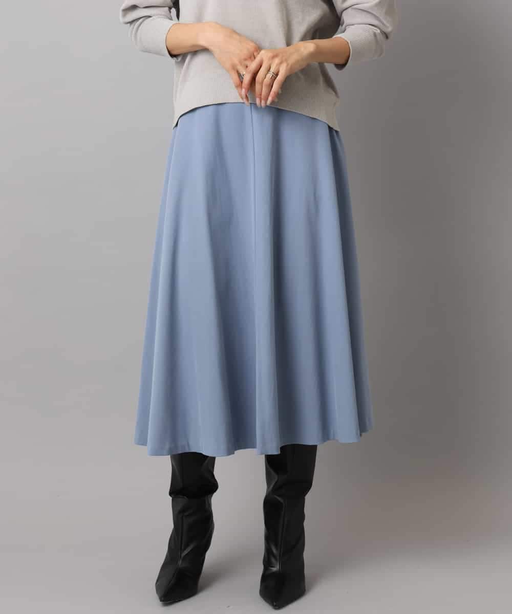 FMHAD51270 MICHEL KLEIN(ミッシェルクラン) ヴィンテージツイルフレアースカート ライトブルー
