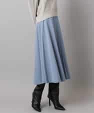 FMHAD51270 MICHEL KLEIN(ミッシェルクラン) ヴィンテージツイルフレアースカート ライトブルー