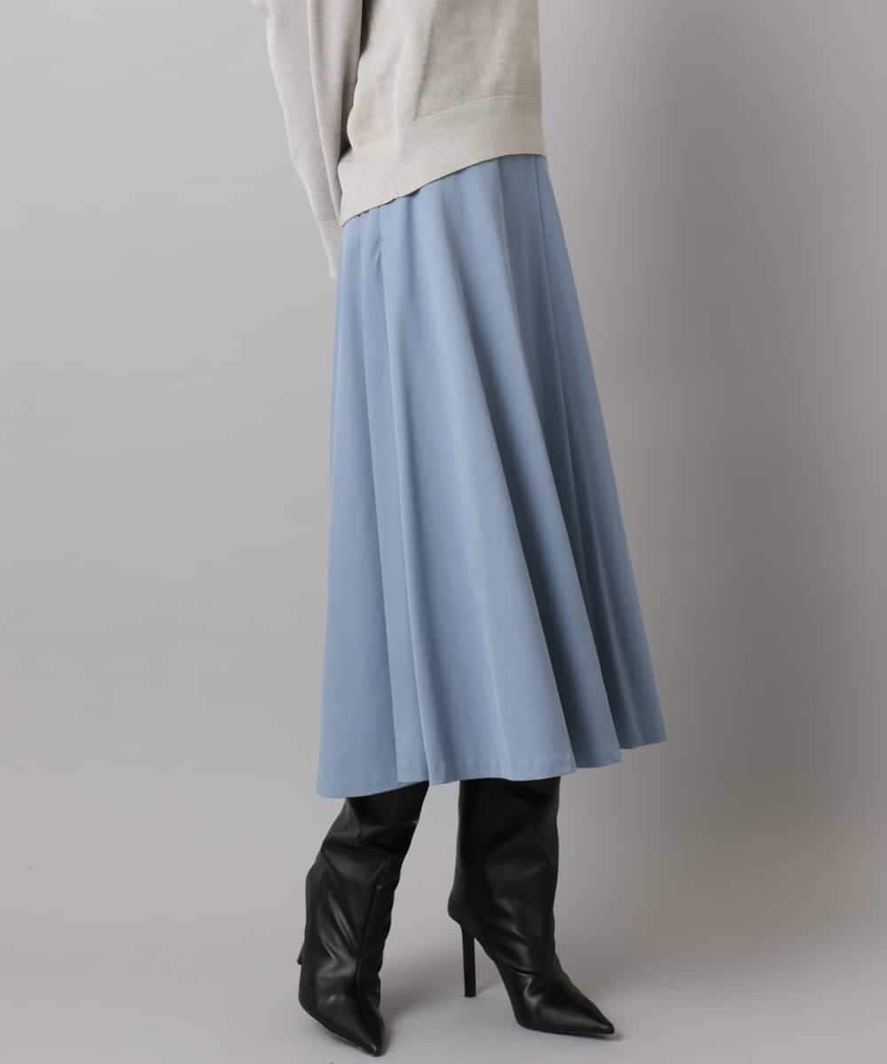 FMHAD51270 MICHEL KLEIN(ミッシェルクラン) ヴィンテージツイルフレアースカート ライトブルー
