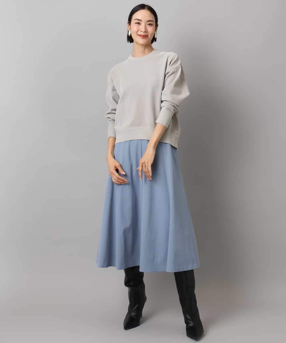 FMHAD51270 MICHEL KLEIN(ミッシェルクラン) ヴィンテージツイルフレアースカート ライトブルー