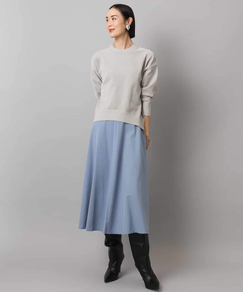 FMHAD51270 MICHEL KLEIN(ミッシェルクラン) ヴィンテージツイルフレアースカート ライトブルー