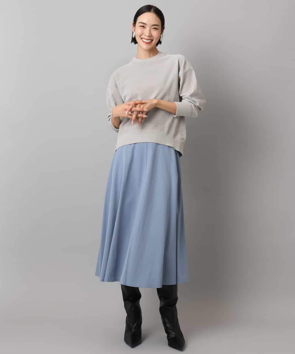 FMHAD51270 MICHEL KLEIN(ミッシェルクラン) ヴィンテージツイルフレアースカート ライトブルー