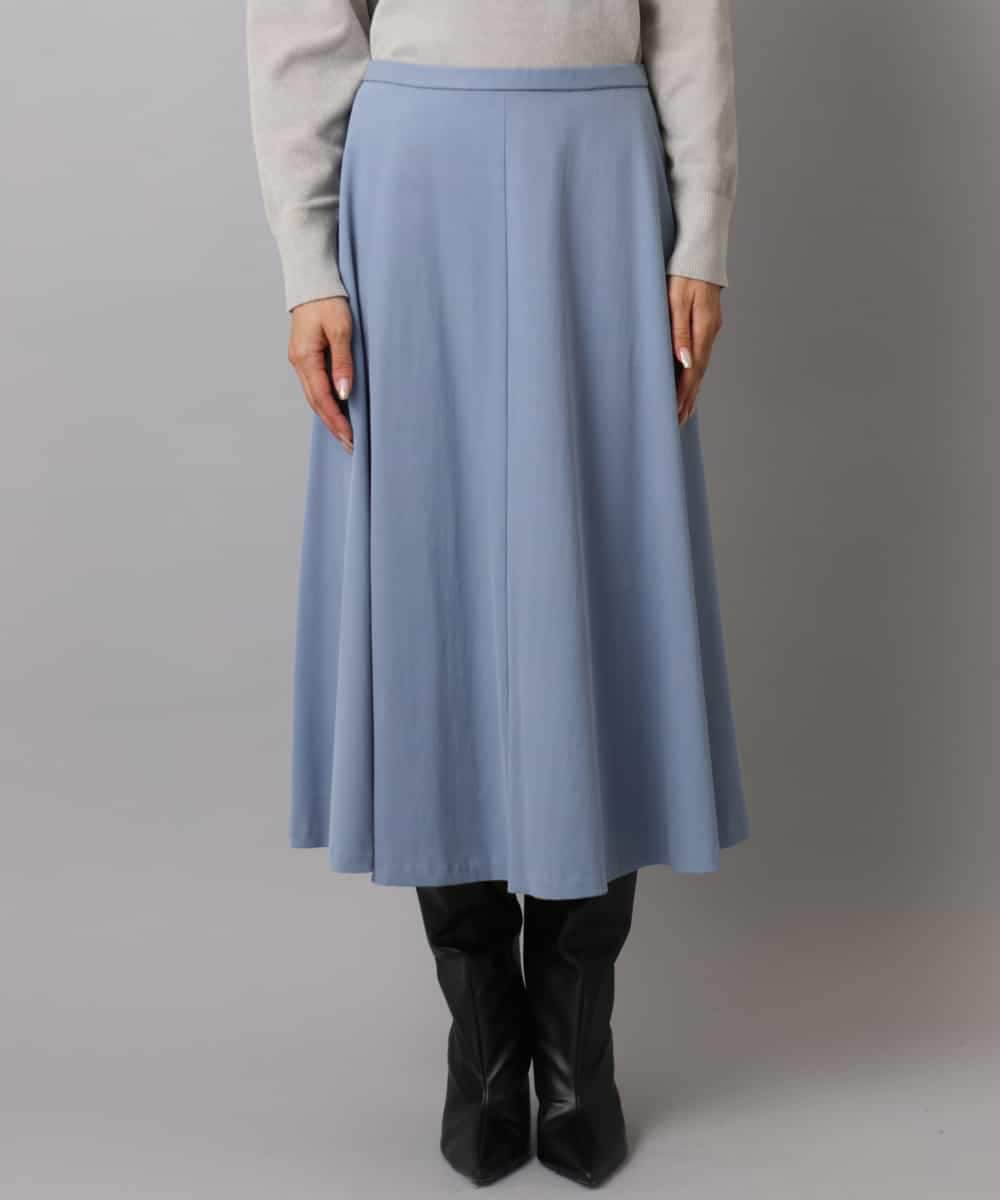 FMHAD51270 MICHEL KLEIN(ミッシェルクラン) ヴィンテージツイルフレアースカート ライトブルー
