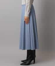 FMHAD51270 MICHEL KLEIN(ミッシェルクラン) ヴィンテージツイルフレアースカート ライトブルー