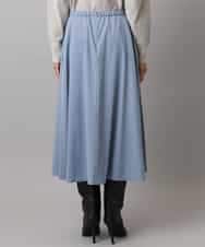 FMHAD51270 MICHEL KLEIN(ミッシェルクラン) ヴィンテージツイルフレアースカート ライトブルー