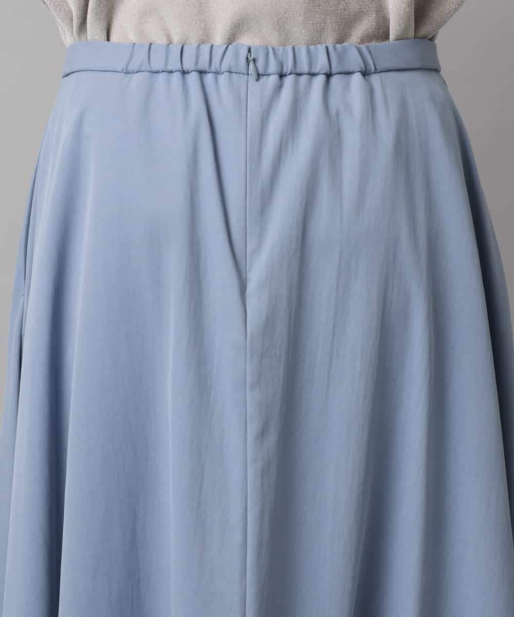 FMHAD51270 MICHEL KLEIN(ミッシェルクラン) ヴィンテージツイルフレアースカート ライトブルー