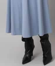 FMHAD51270 MICHEL KLEIN(ミッシェルクラン) ヴィンテージツイルフレアースカート ライトブルー