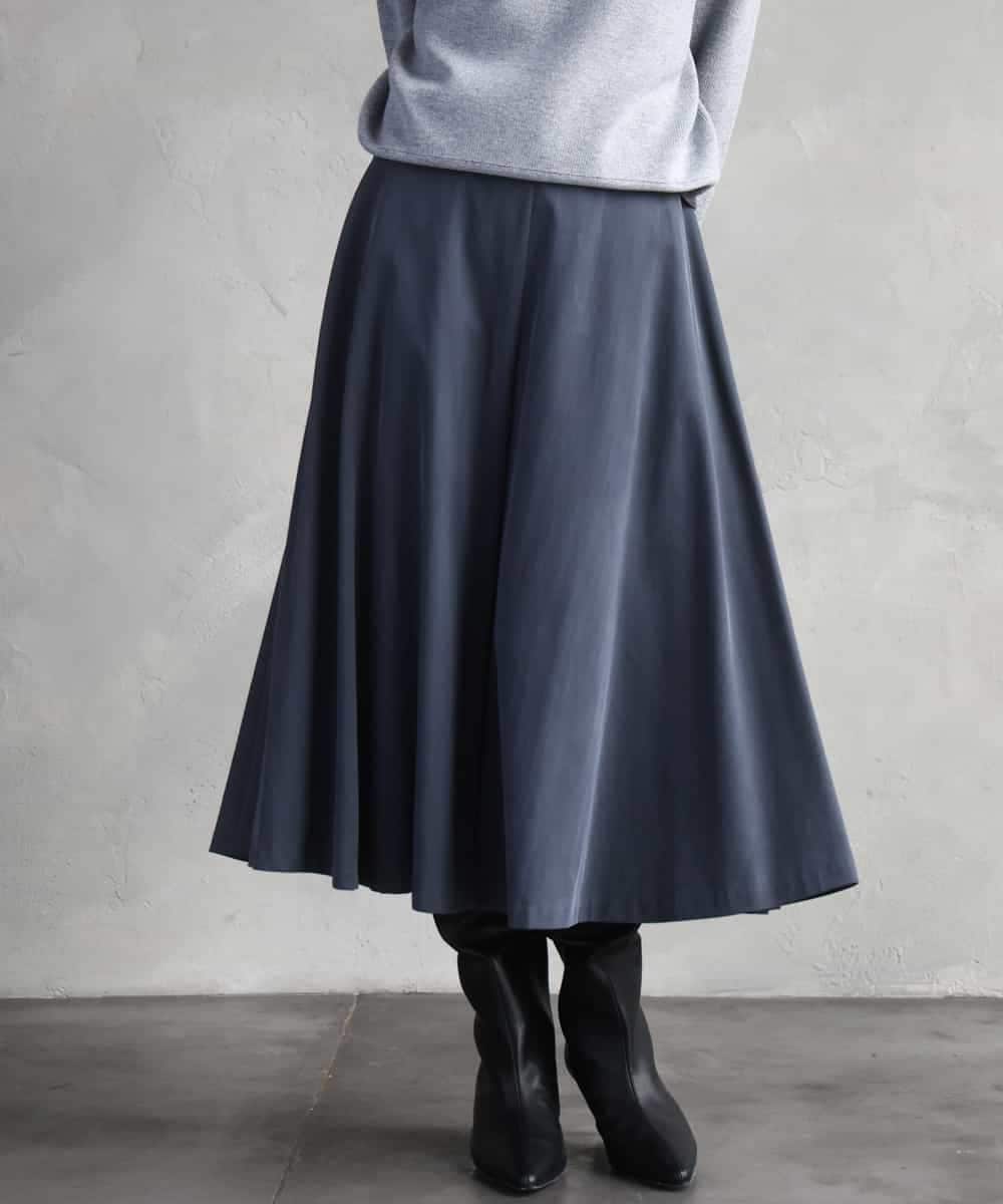 FMHAD51270 MICHEL KLEIN(ミッシェルクラン) ヴィンテージツイルフレアースカート ダークグレー