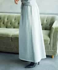 FMHAD60240 MICHEL KLEIN(ミッシェルクラン) [セットアップ対応]ラメ裏毛ナロースカート ライトグレー