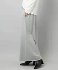 FMHAD60240 MICHEL KLEIN(ミッシェルクラン) [セットアップ対応]ラメ裏毛ナロースカート ライトグレー