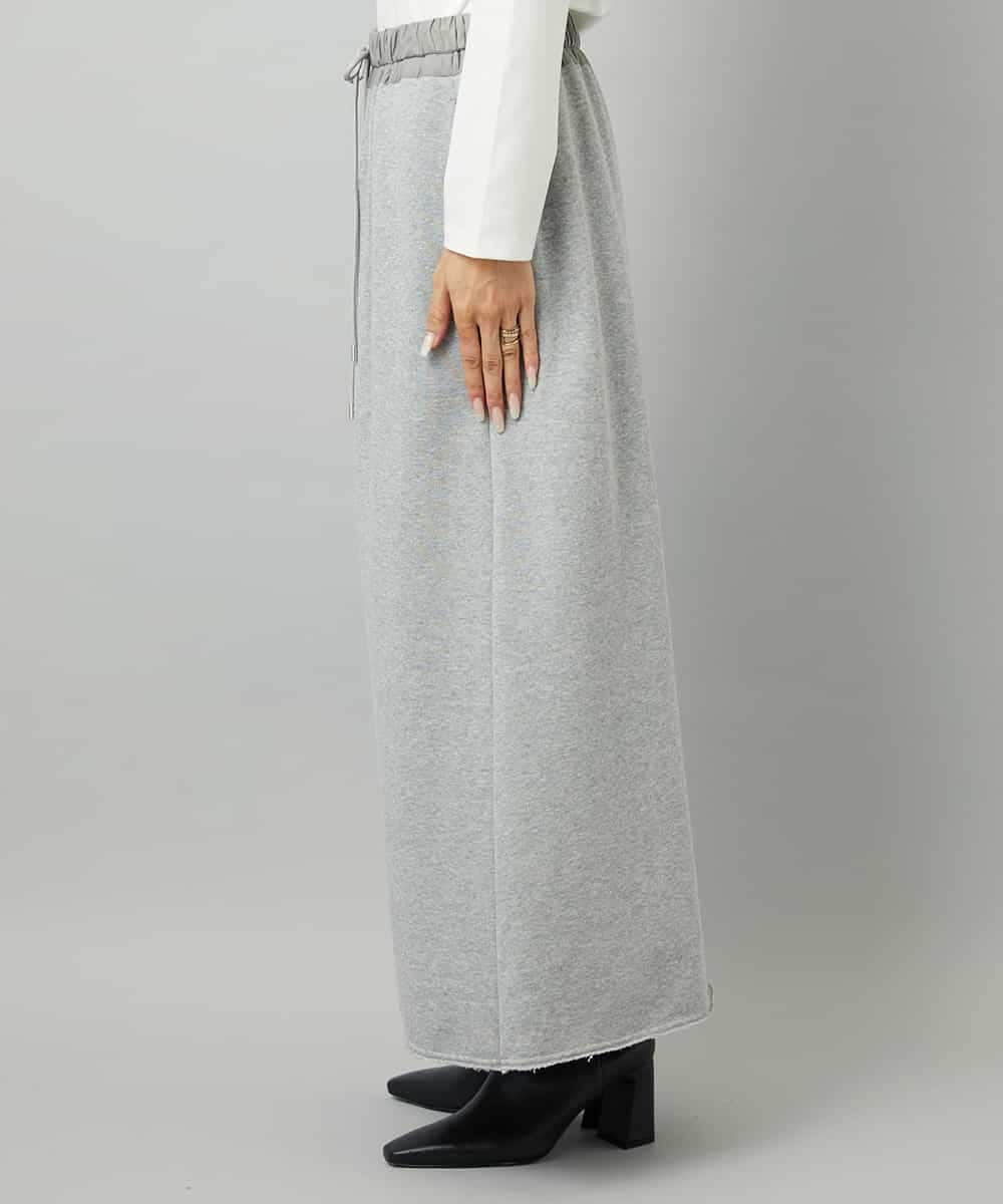 FMHAD60240 MICHEL KLEIN(ミッシェルクラン) [セットアップ対応]ラメ裏毛ナロースカート ライトグレー