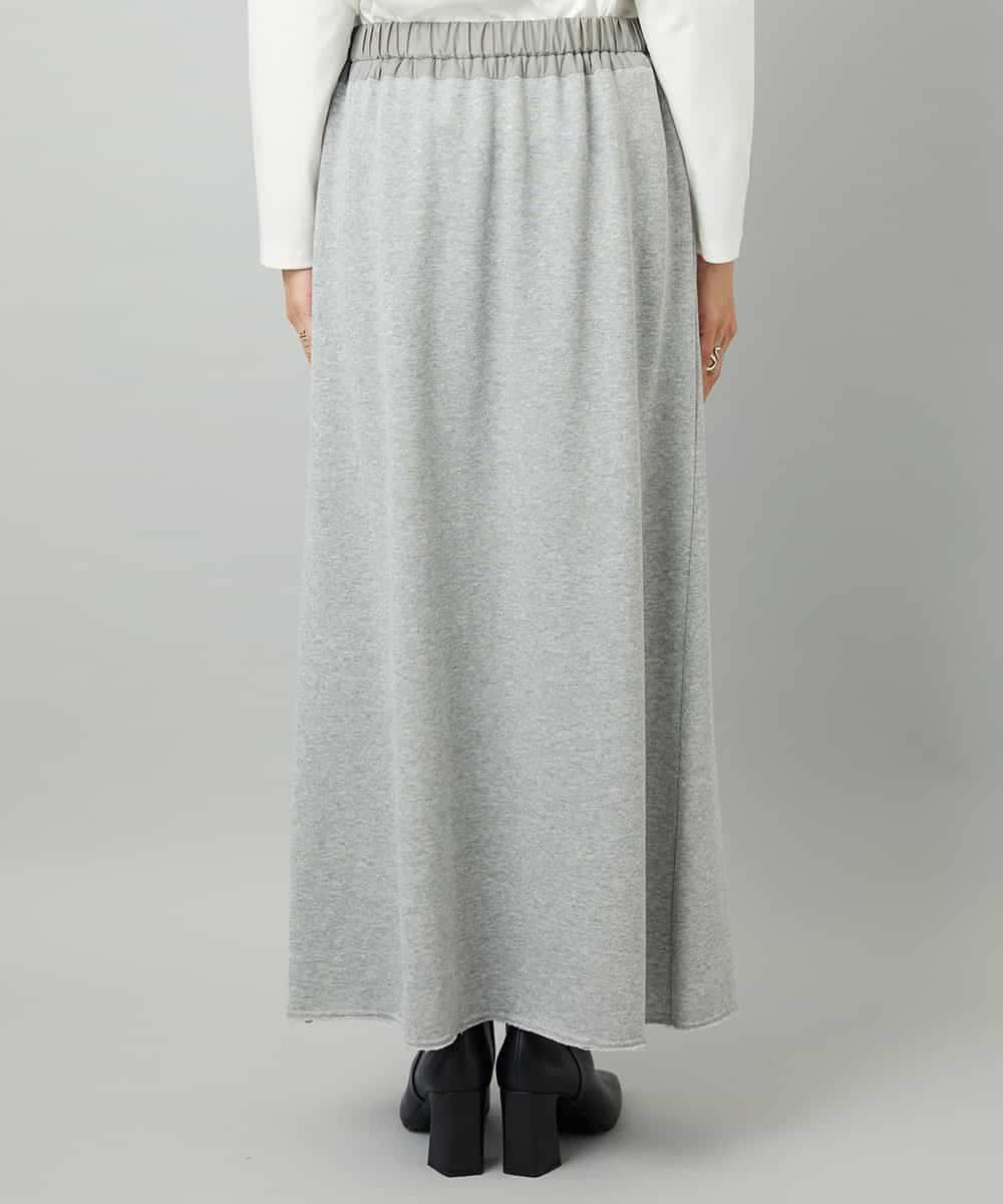 FMHAD60240 MICHEL KLEIN(ミッシェルクラン) [セットアップ対応]ラメ裏毛ナロースカート ライトグレー